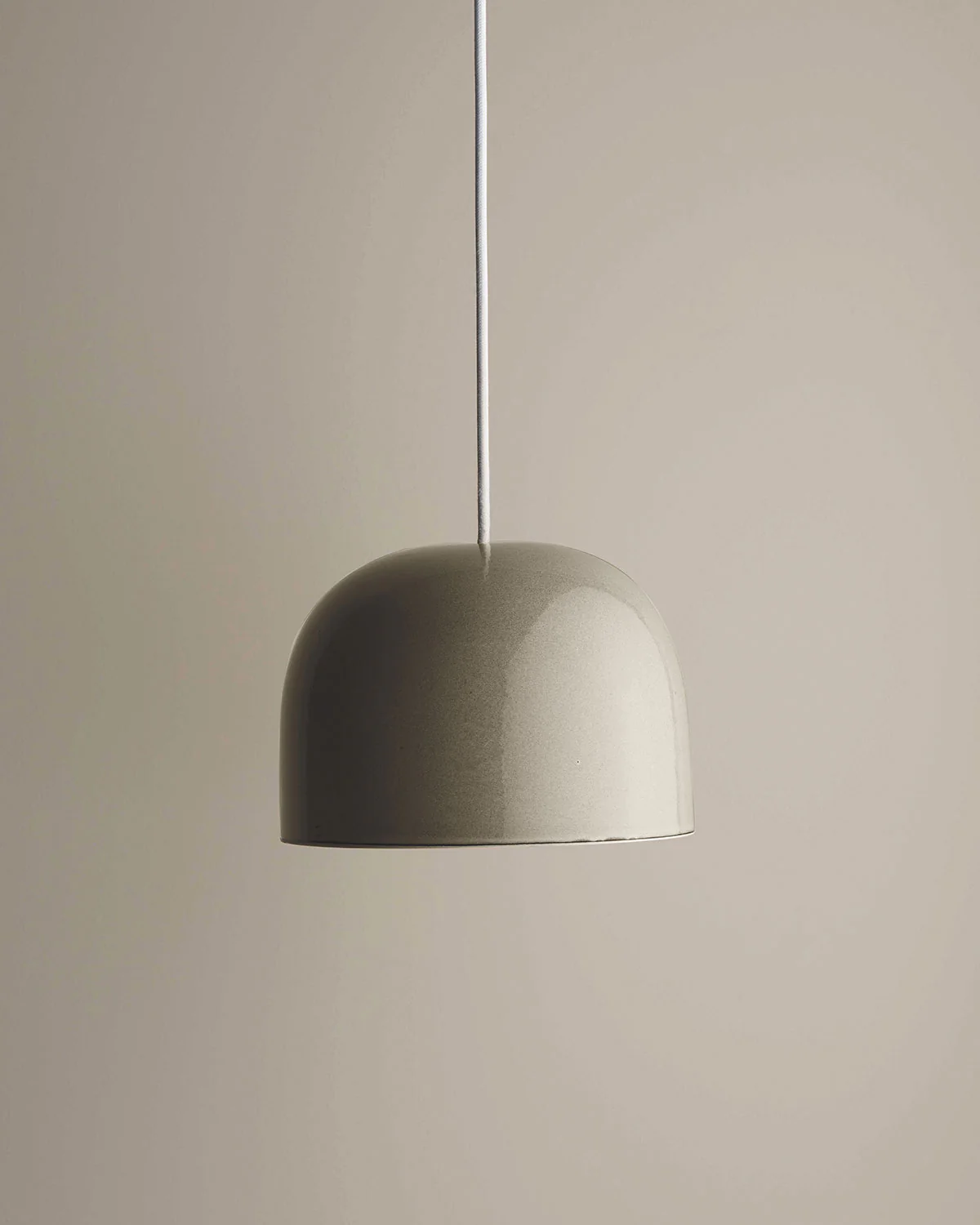 Large Ceramic Pendant Bell Light / Saltbush