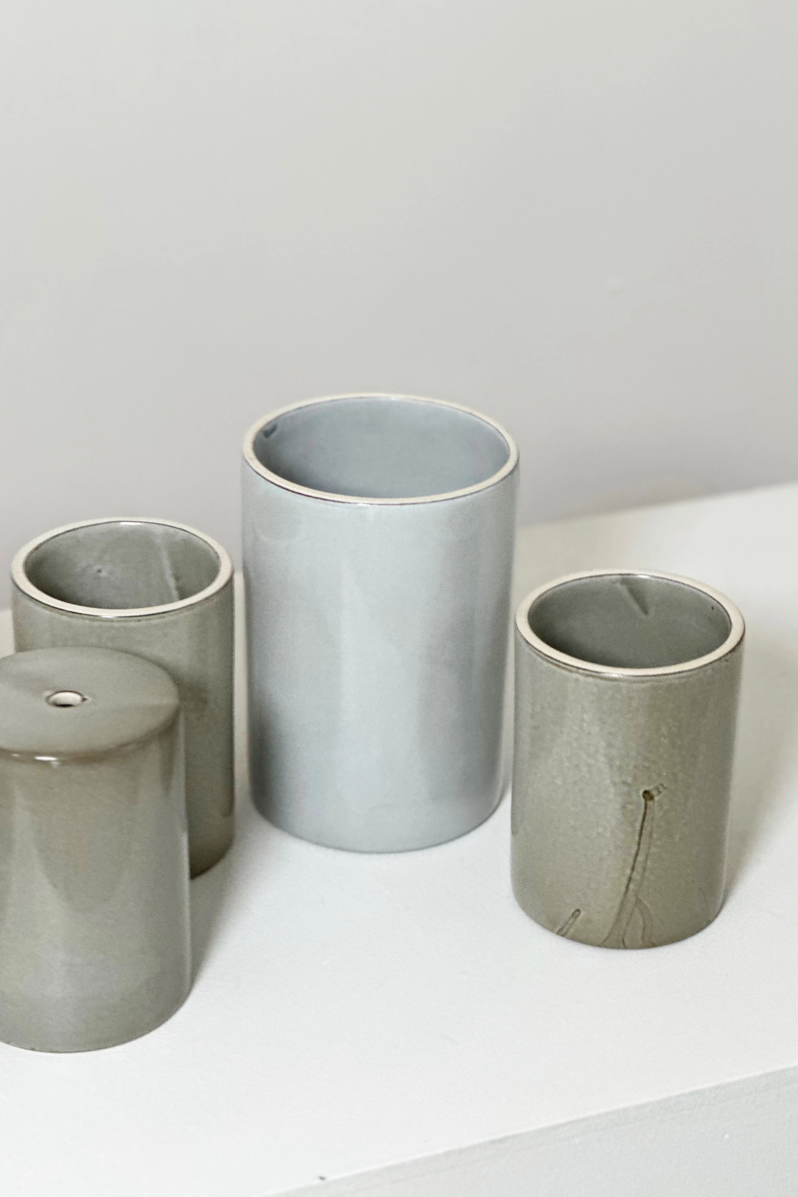 Large Ceramic Pendant Cylinder Light / Saltbush - Image 2