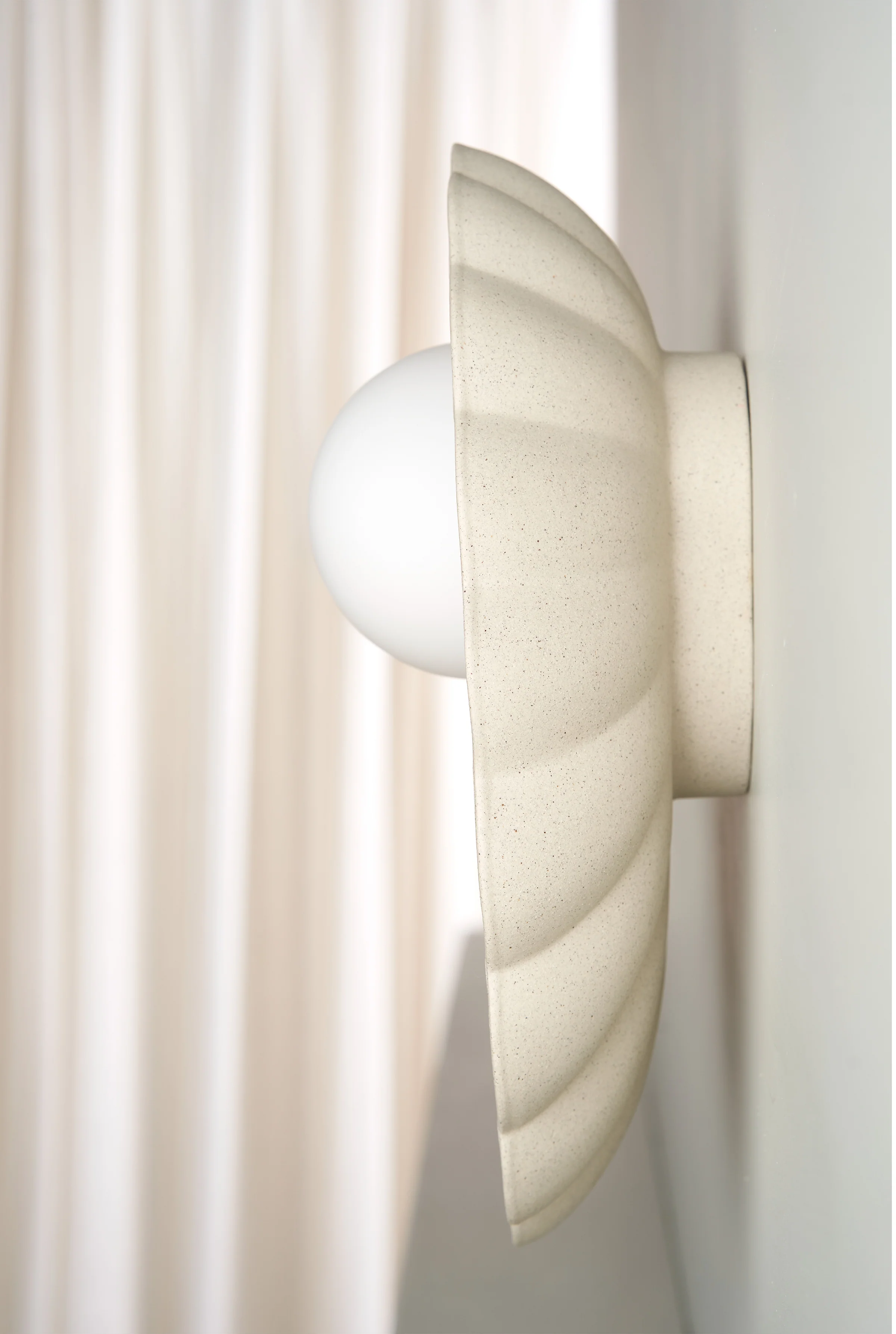 Ceramic Wall Oyster Sconce Light / Stone - Image 2